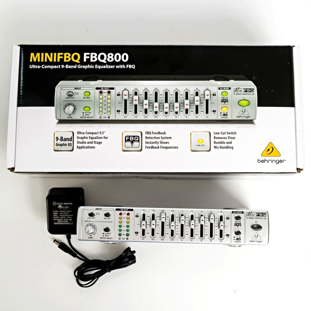 Behringer MiniFBQ FBQ800 Ultra-Compact 9-Band Graphic Equalizer